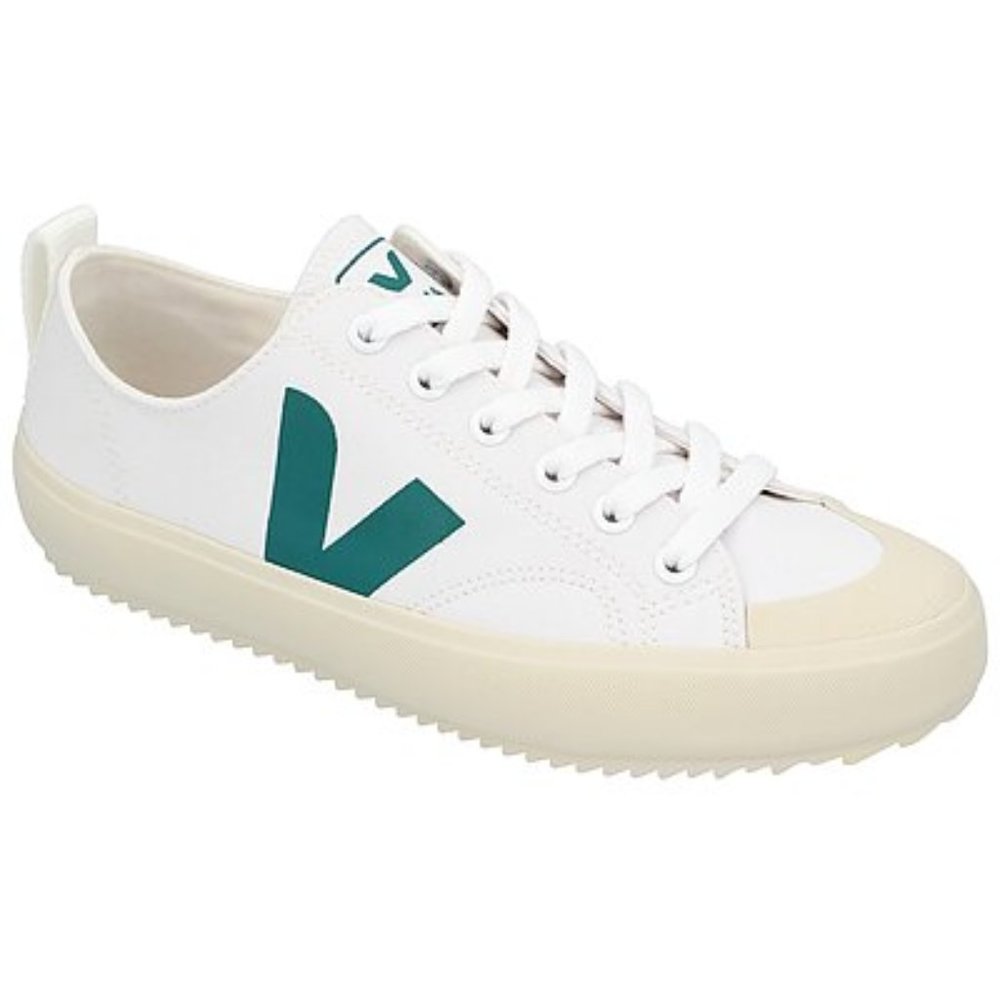 VEJA NOVA LOW CANVAS SNEAKERS WHITE GREEN SIZE 8